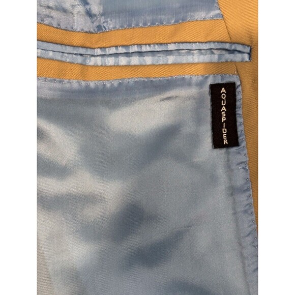 ISAIA Napoli Mens Blazer Brown Base S Aquaspider Super160s Wool Italian Suit 44L - Picture 15 of 16